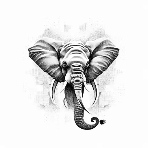 Generates A Tattoo Representing The City Of Abidjan And An Elephant
