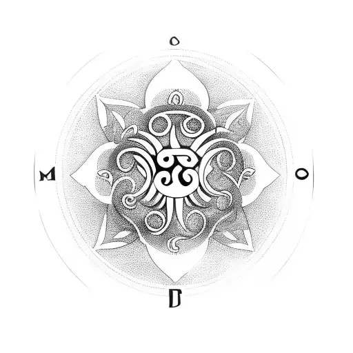 Om Symbol Surrounded By Jasmine Bush