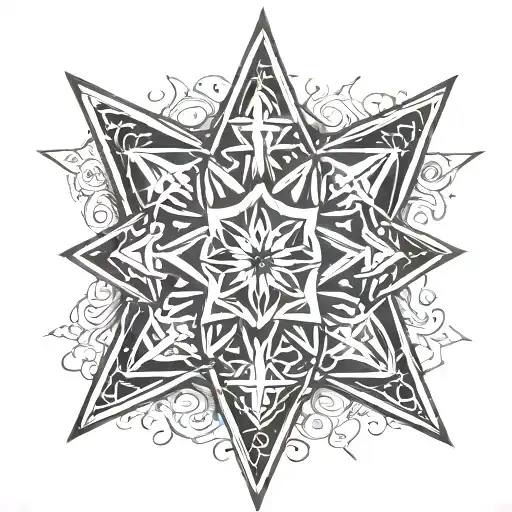 Nine-pointed Star With A T In The Middle