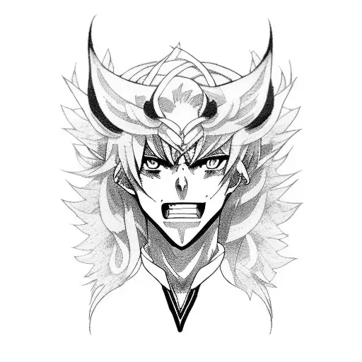 Anime Character Transforming Into A Powerful Demon