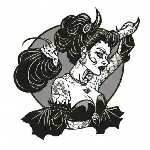 Pinup Girl Goth Demonic