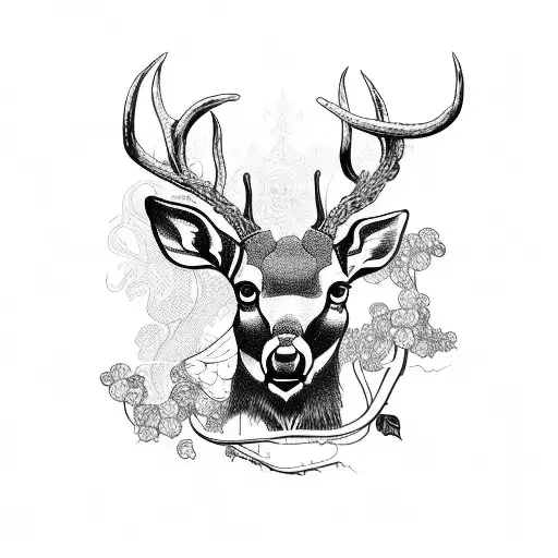 A Majestic Deer Surrounded By Grapevines