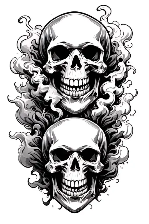 Skulls And Smoke Billowing