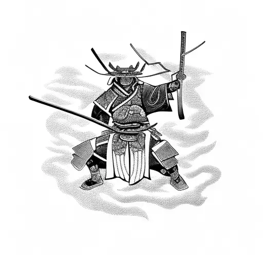 Samurai With Lightning As A Tribal