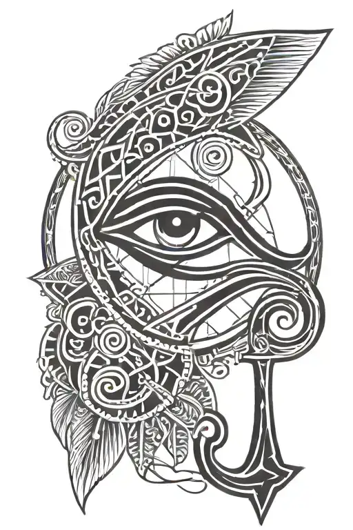 Eye Of Horus And Ankh Symbol