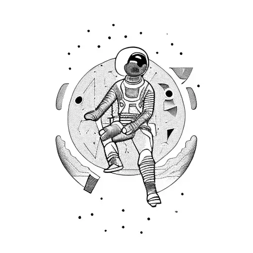 Man Sitting On The Moon Simple