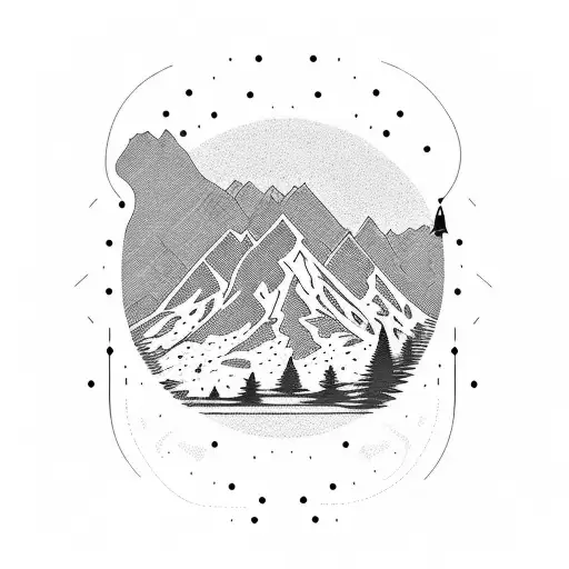 Majestic Mountain Range During Sunrise