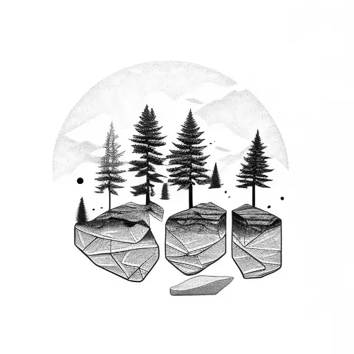 Cabin Water Rocks Trees