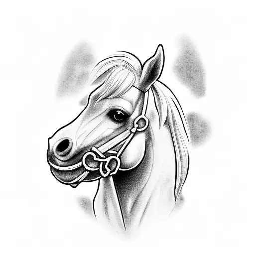 Horse Next To A Grave Stone