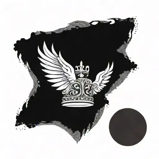 Crown With 2 Wings Flying