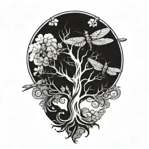 Tree Of Life With Dragonfly