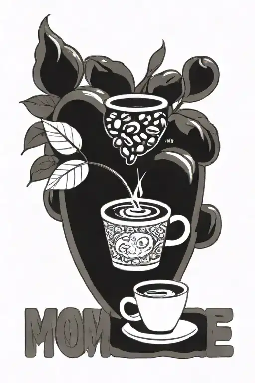 Heart And Coffee Bean Mom