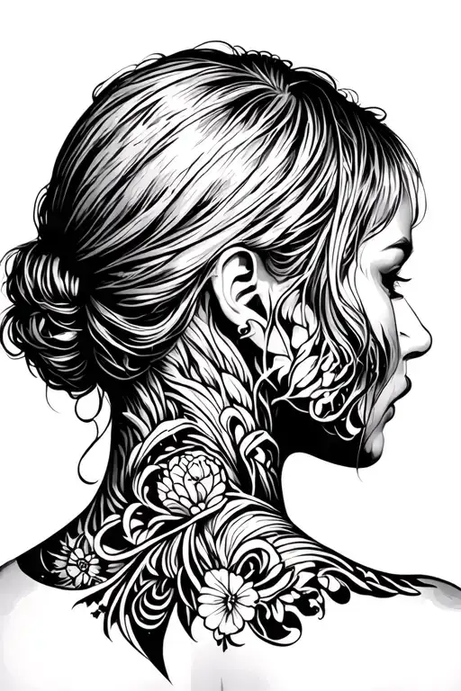 Black Entire Back Of The Head And Neck