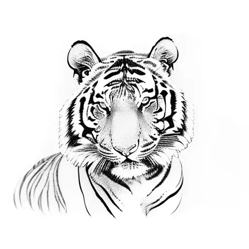 A Tiger Surrounded By A Garden Of Vibrant Flowers