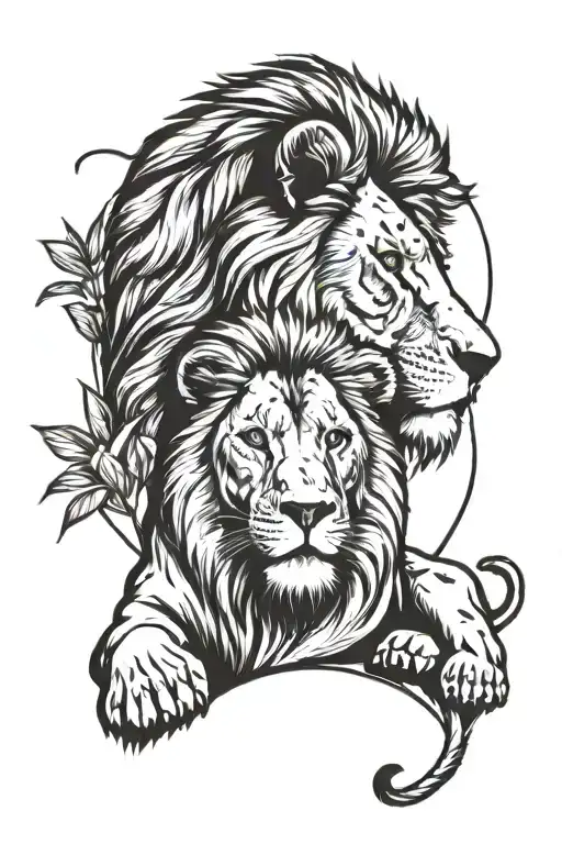 Lion And Lioness In Love