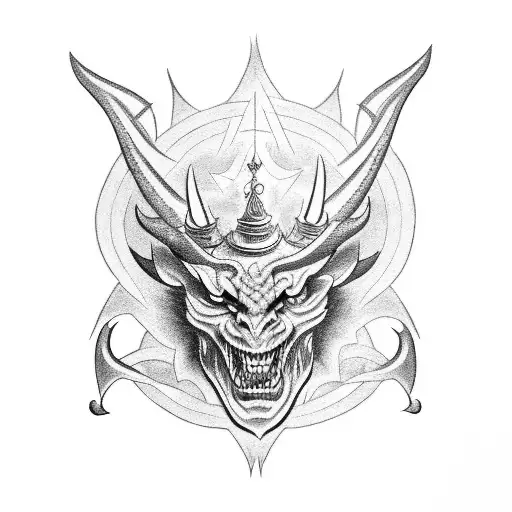 Demon With 2 Horns And A Crown