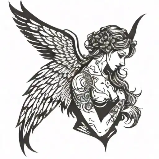 Girl Angel Half Demon