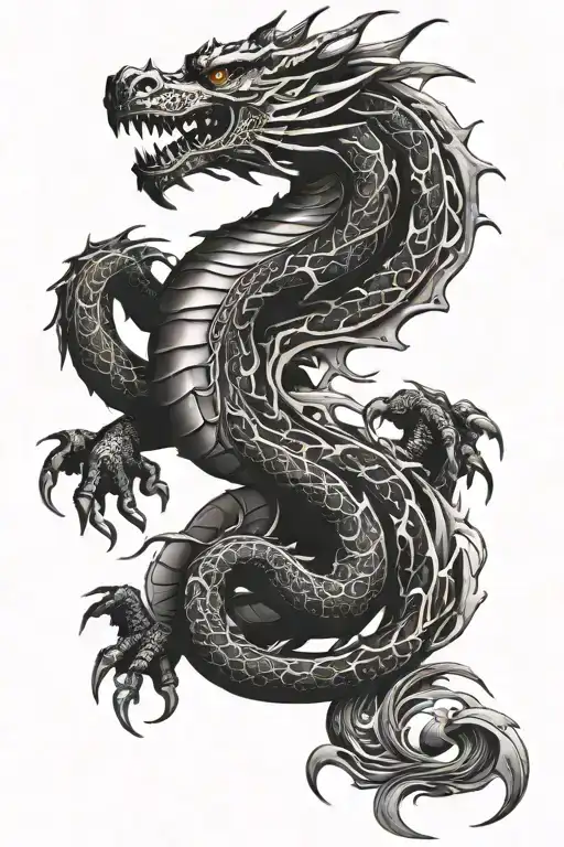 Black Dragon Half Arm Sleeve