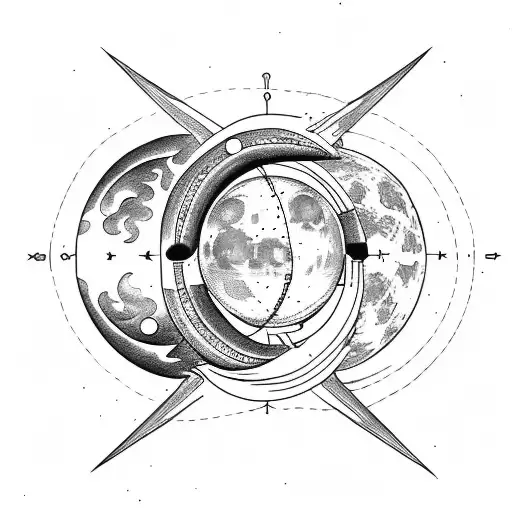 Moon Phases Intertwined With Witchcraft Symbols