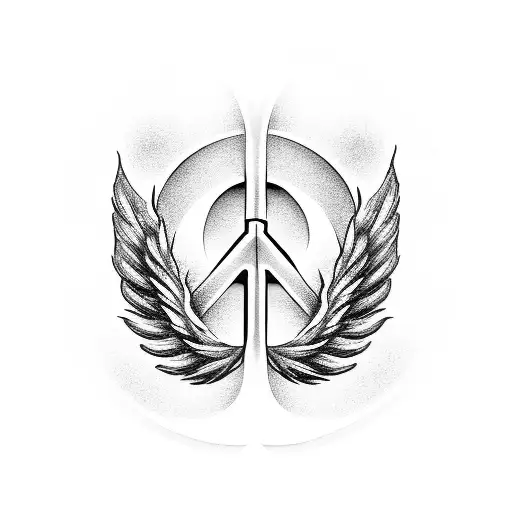 Peace Symbol With Wings