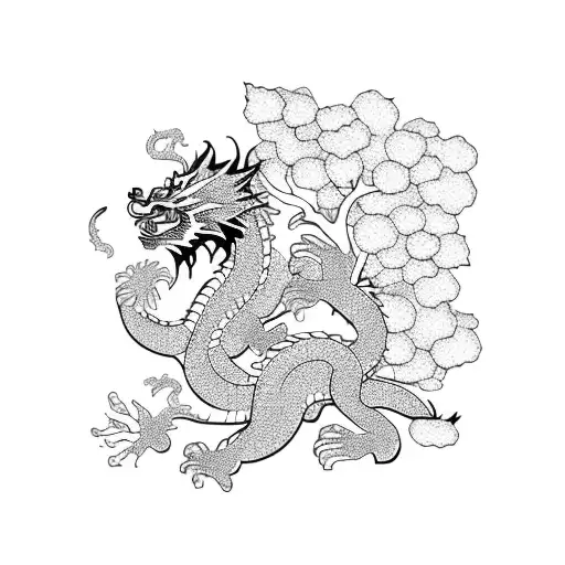 Dragon And Tiger Style Sakura Tree