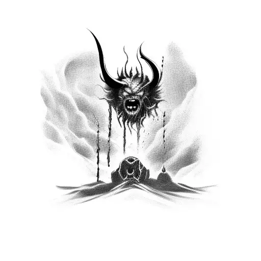 Person Fighting With Demon In Themself