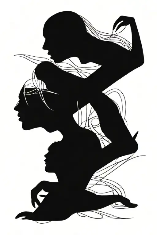 Simple Abstract Human Art Using Black Lines Depicting The Interfacing Between Therapist And Client