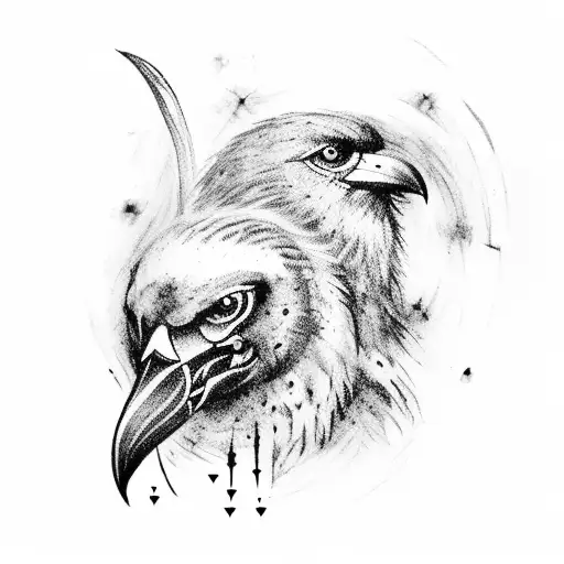 The Norse Crows Huginn And Muninn Covered In Blood And With The Aegishjalmur