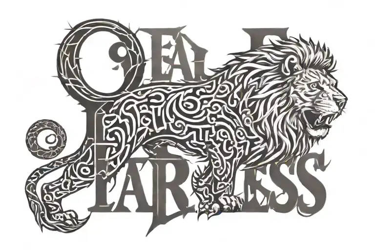 Fearless Written With A Lion Roaring