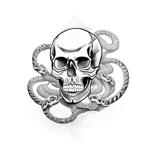Skull With Snakes