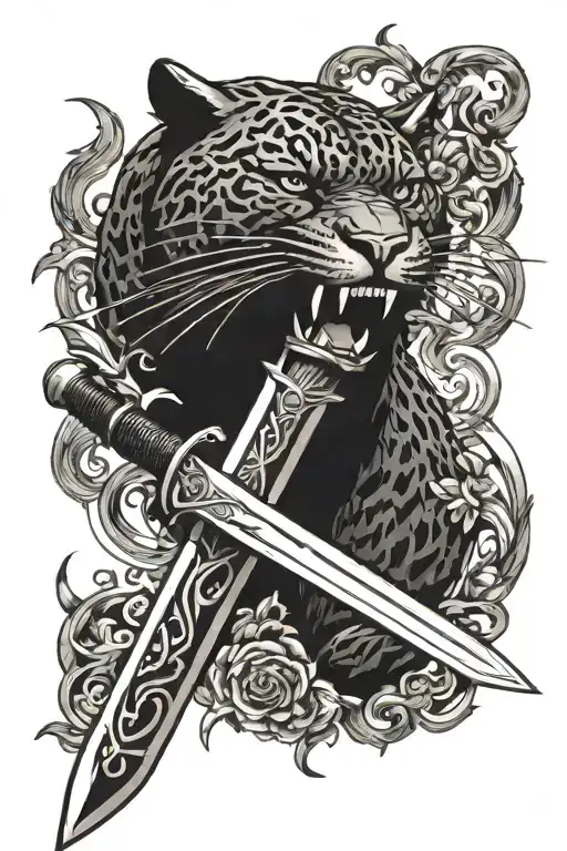 A Sword With An Angry Panther