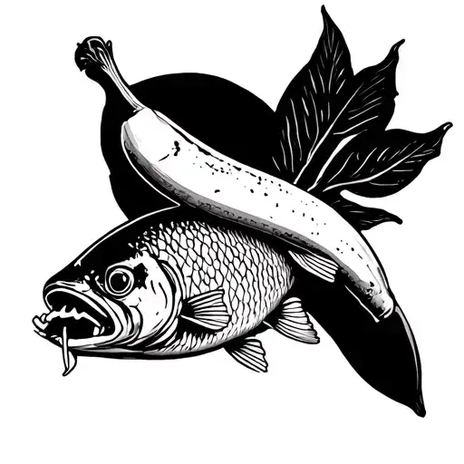 A Fish Eating A Banana