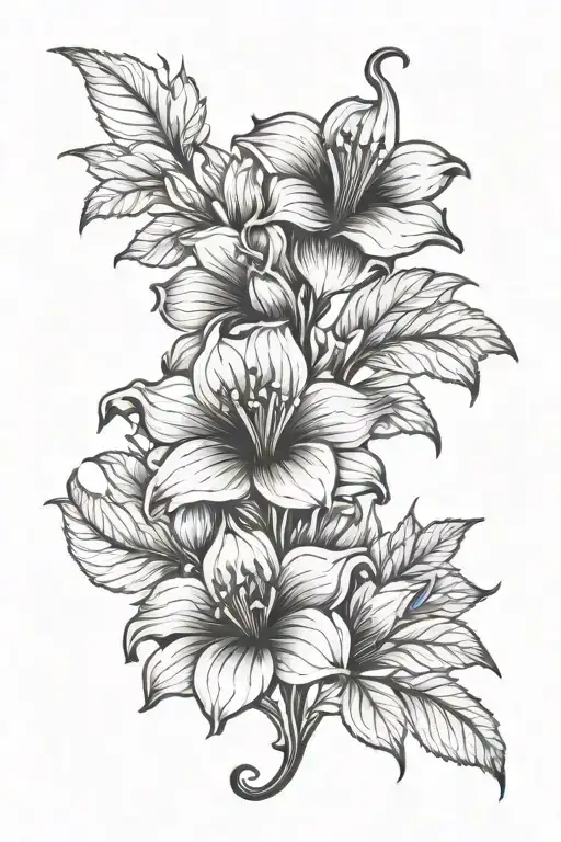 Adam's Rib Flowers And Leaves