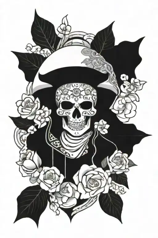Skull With Korea Traditional Clothes