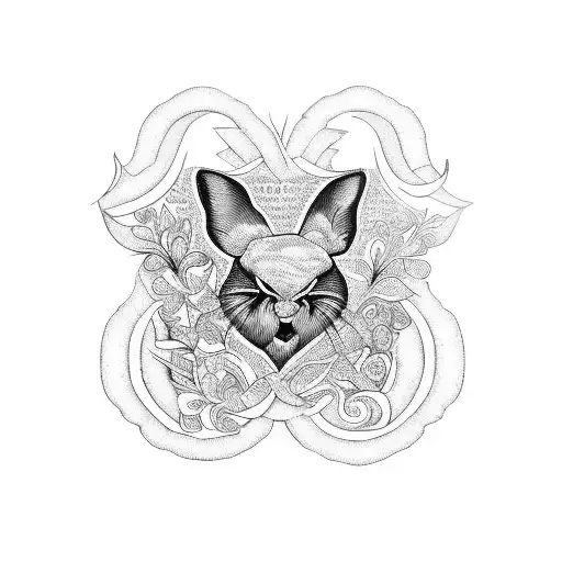 A Bible Verse Written In A Blackwork Floral Design