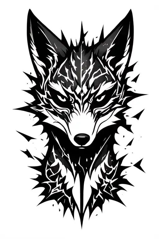 Fox Mask Shattered With Kunai