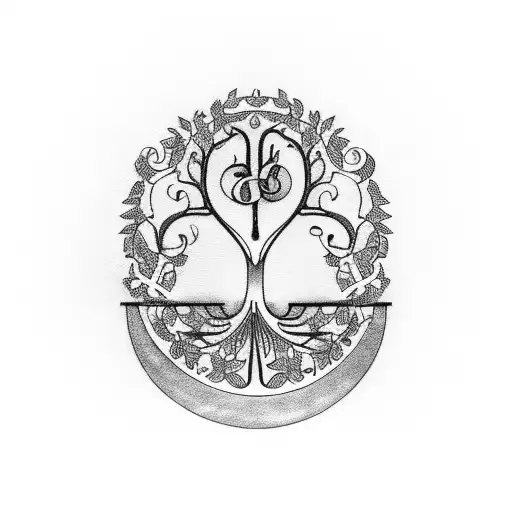 A Tattoo Of A Musical Note Tree With Weight Plates As Leaves