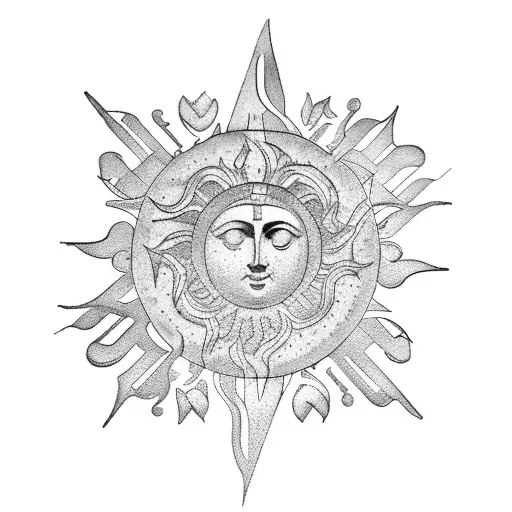 Ancient Greek Style Sun