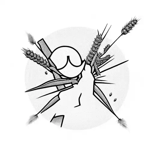 Harvest Moon Over A Field Of Wheat