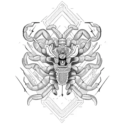 A Vibrant Aztec-inspired Scorpion With Intricate Patterns
