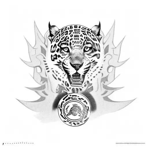 Jaguar Animal With Psyche Goddes And Somalia Flag And Germany Flag