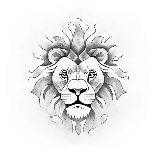 Coffee Beans Forming The Shape Of A Lion's Head