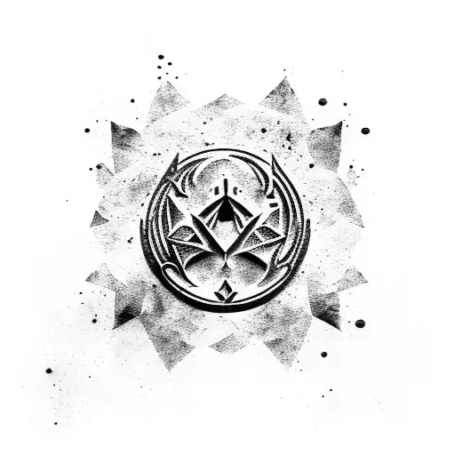 Skyrim Imperial Symbol Reverse Ink Splatter