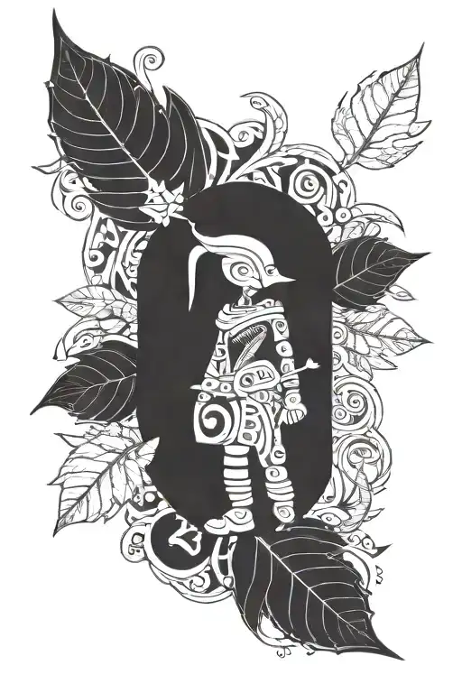 Leaf Pattern Maori Tattoo Thigh Tattoo Design Inspired