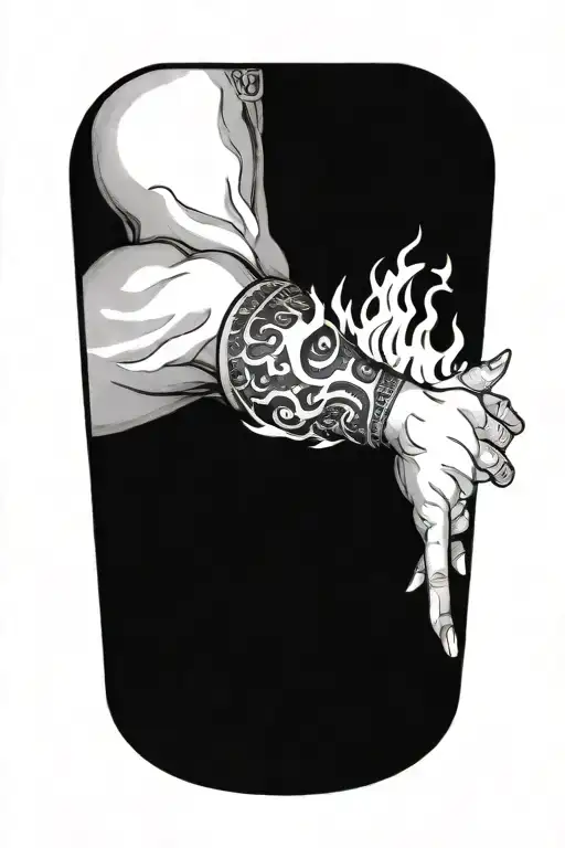 Flames Rising From Wrist Toward Bicep