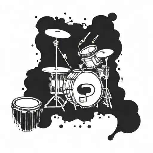 Combine Abstract Symbols With Elements Of Drum And Base Music In A Unique Tattoo Design