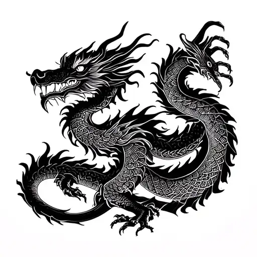 Chinese Dragon And Greek Mythologie