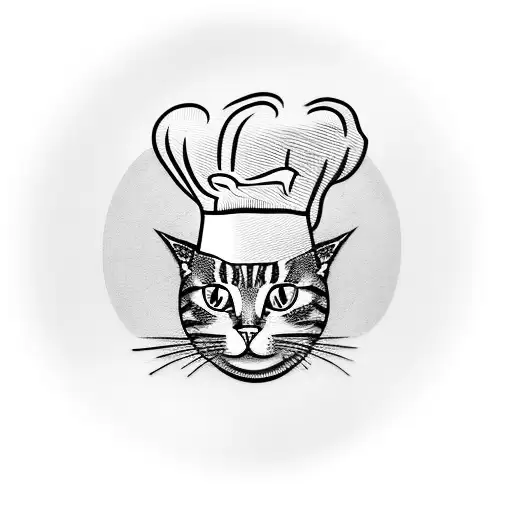 A Tattoo Of A Cat Wearing A Chef's Hat Cooking A Steak On A Vinyl Record