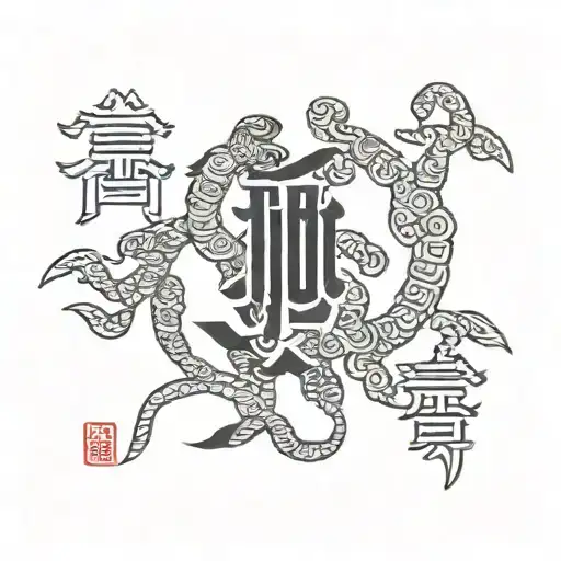 Kanji Characters With Background