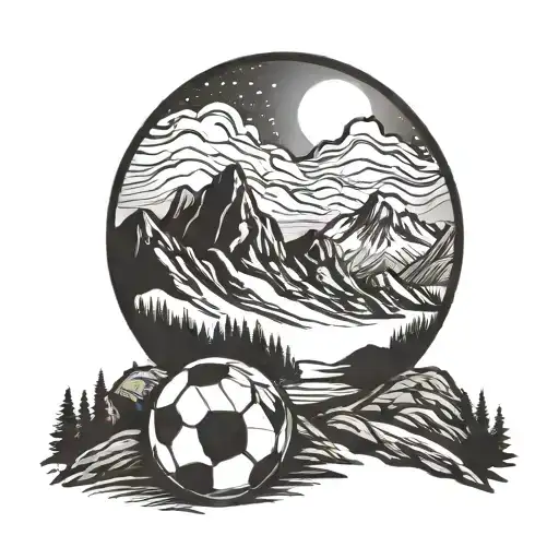 Combine A Soccer Ball And A Mountain Range To Represent Your Love For Both Soccer And Hiking
